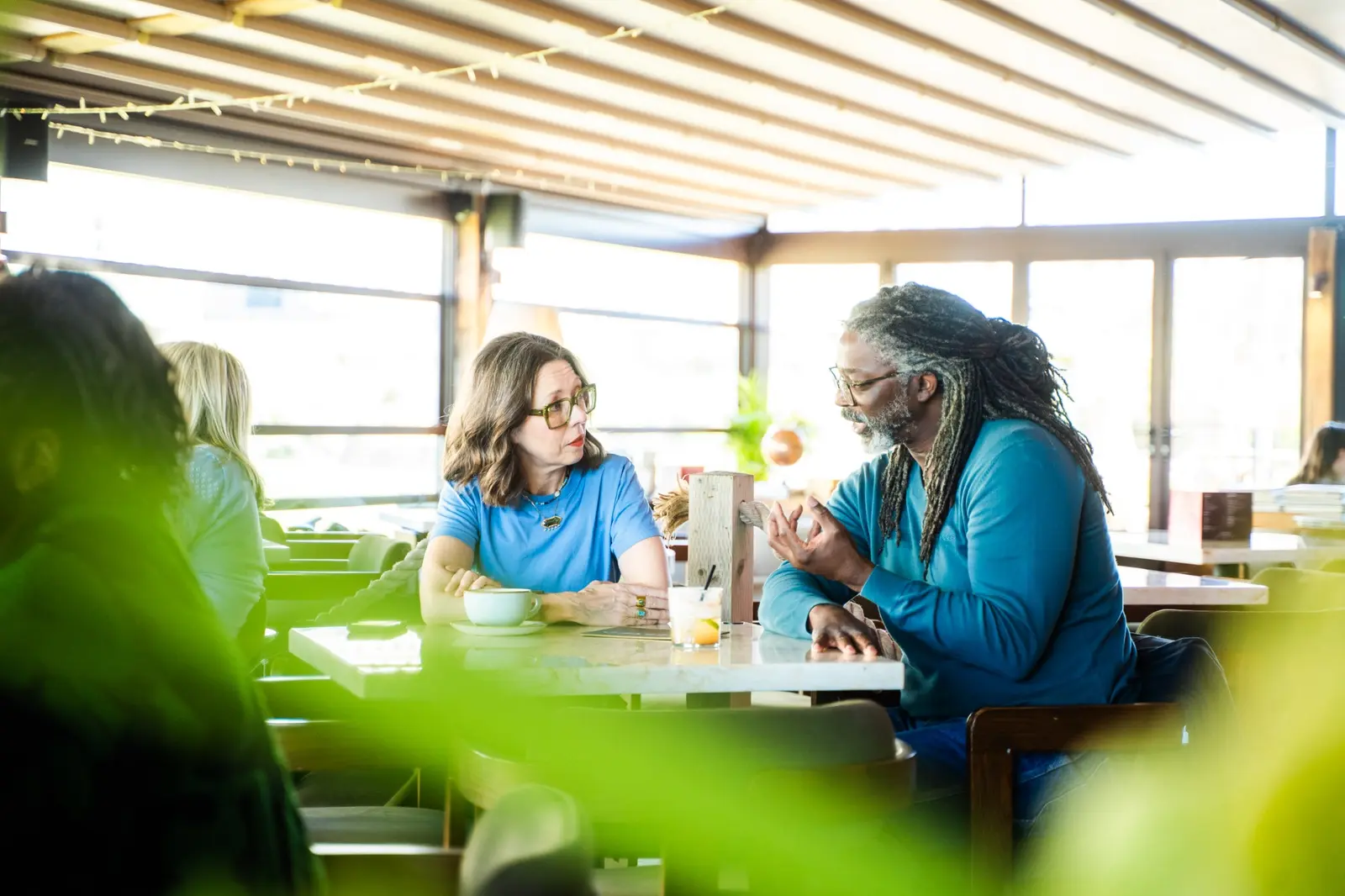 Two people in conversation at an Inspiration Space gathering