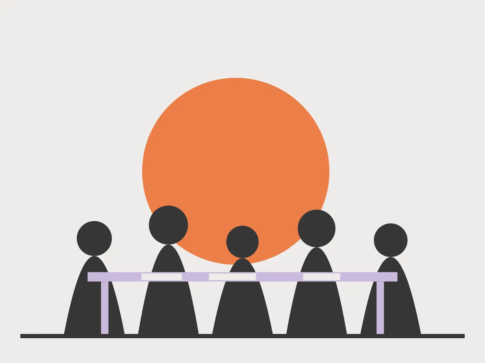 An illustration of people meeting around a table