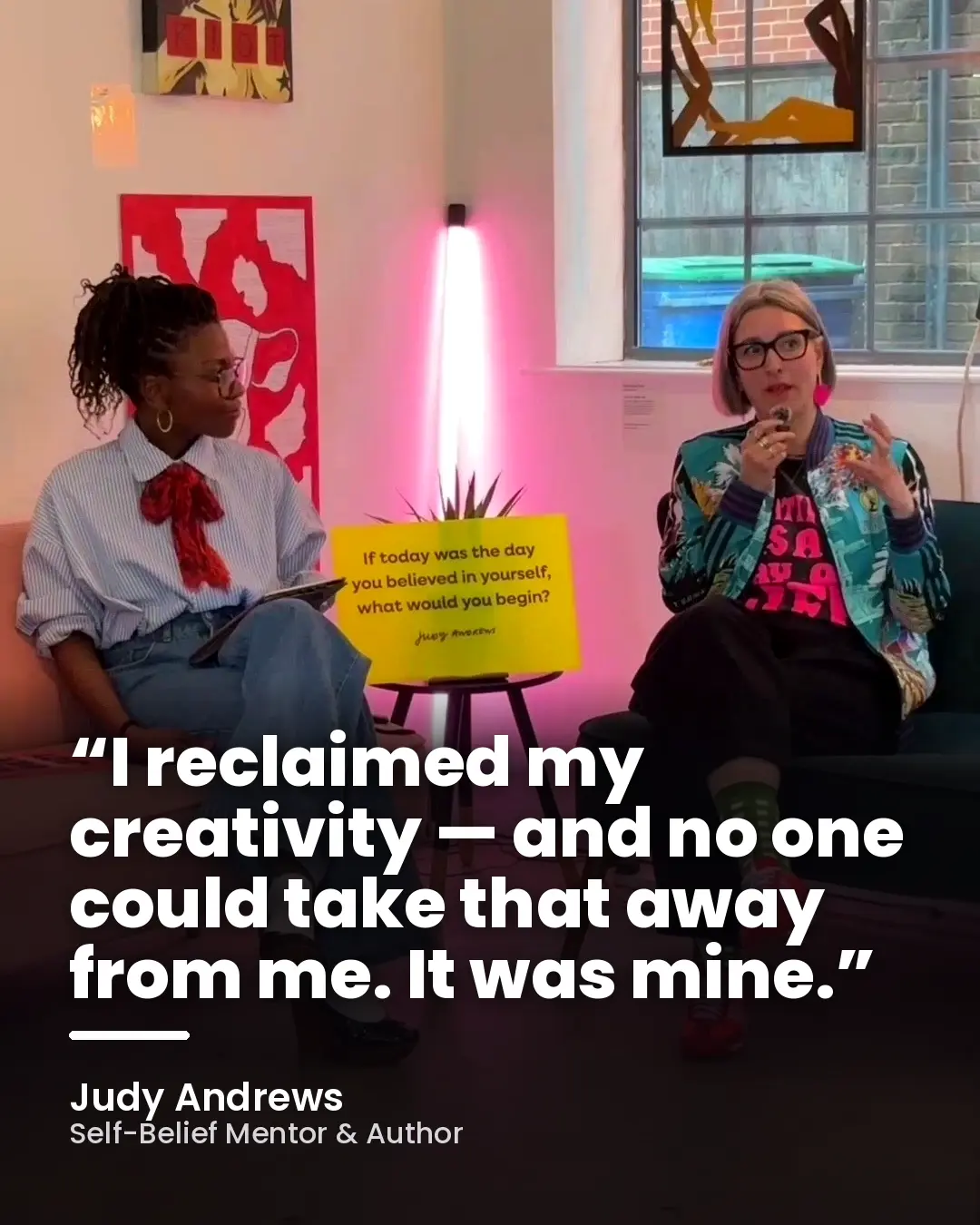 Judy Andrews quote about reclaiming her creativity