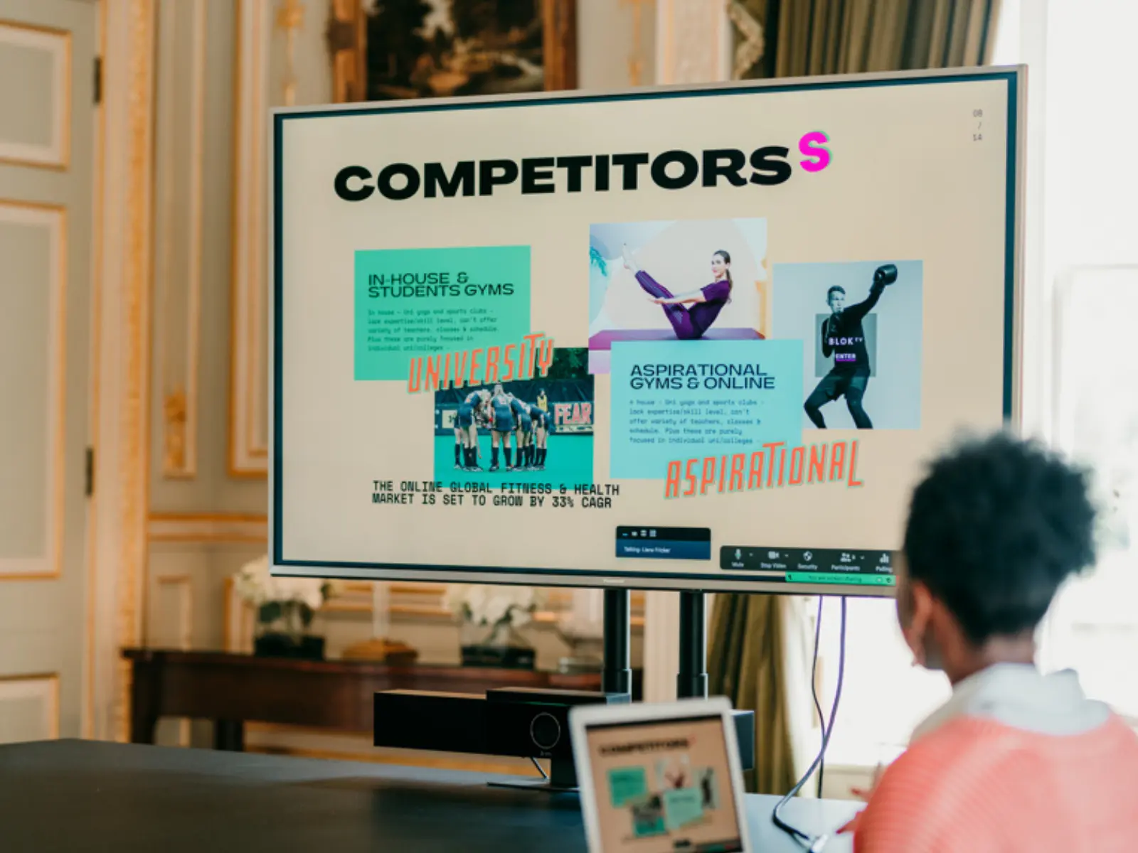 A New Beginnings participant presenting her competitor research in 2021